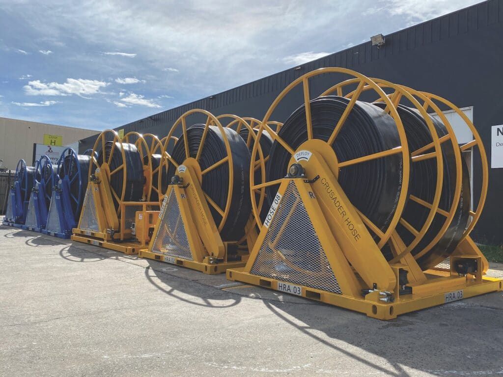 Several Large Yellow Cable Reels — Forcequip Hire In Mackay, QLD