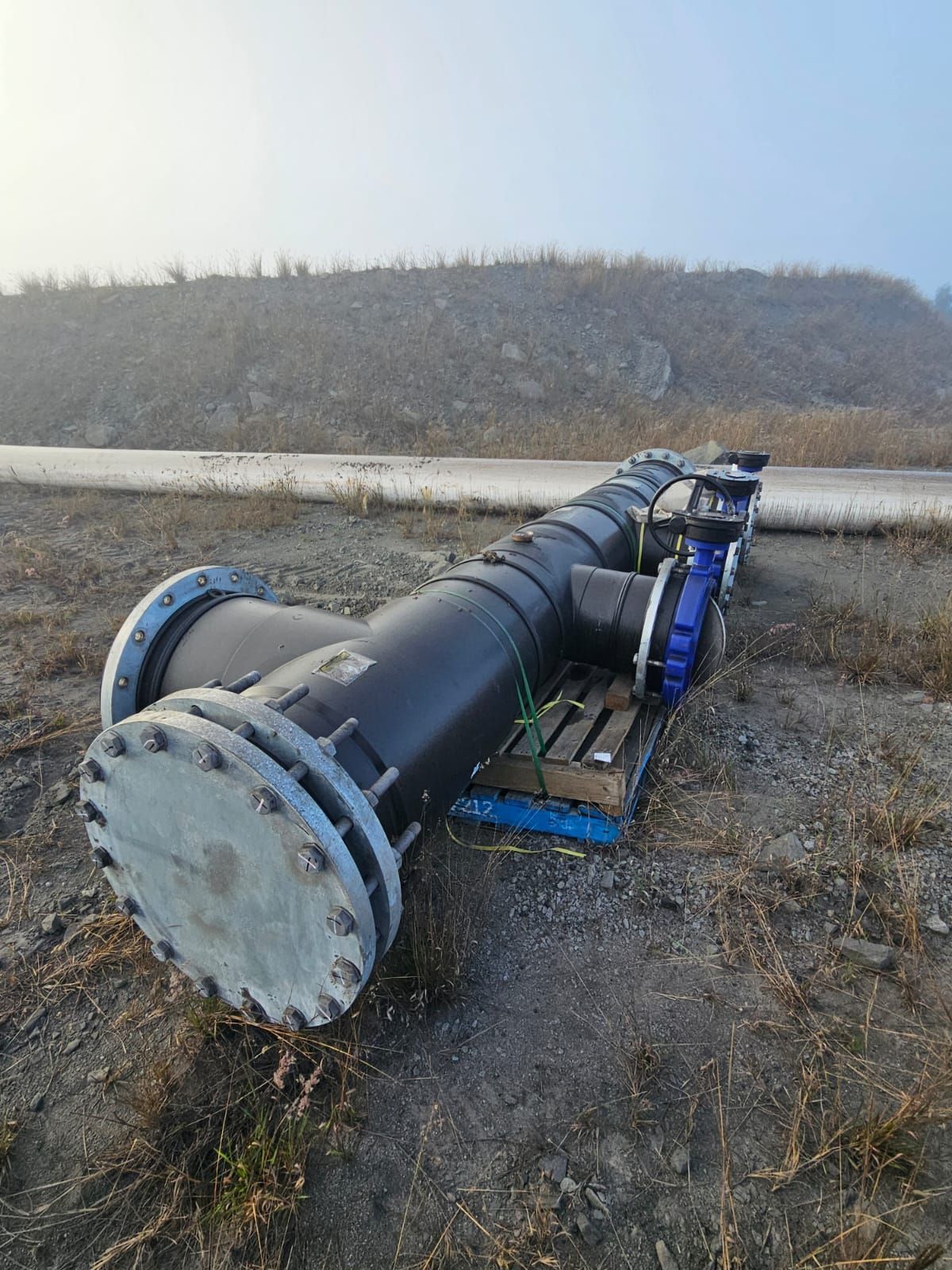 Large Black Pipe Fitting With Blue Valve — Forcequip Hire In Glanmire, QLD
