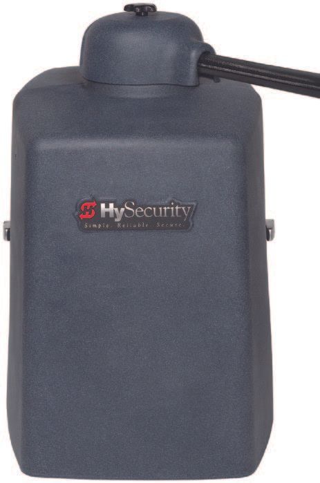 A black box that says hy security on it