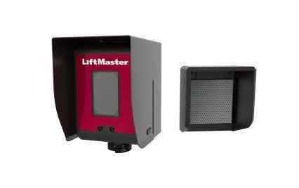 A liftmaster garage door opener with a camera attached to it.