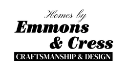A black and white logo for homes by emmons & cress craftsmanship and design.