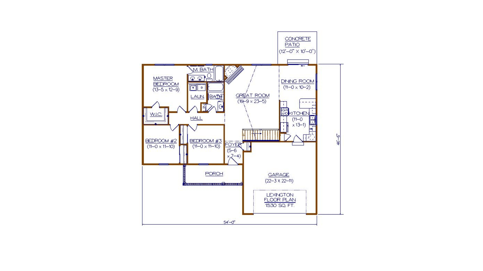 A floor plan of a house with measurements on a white background
