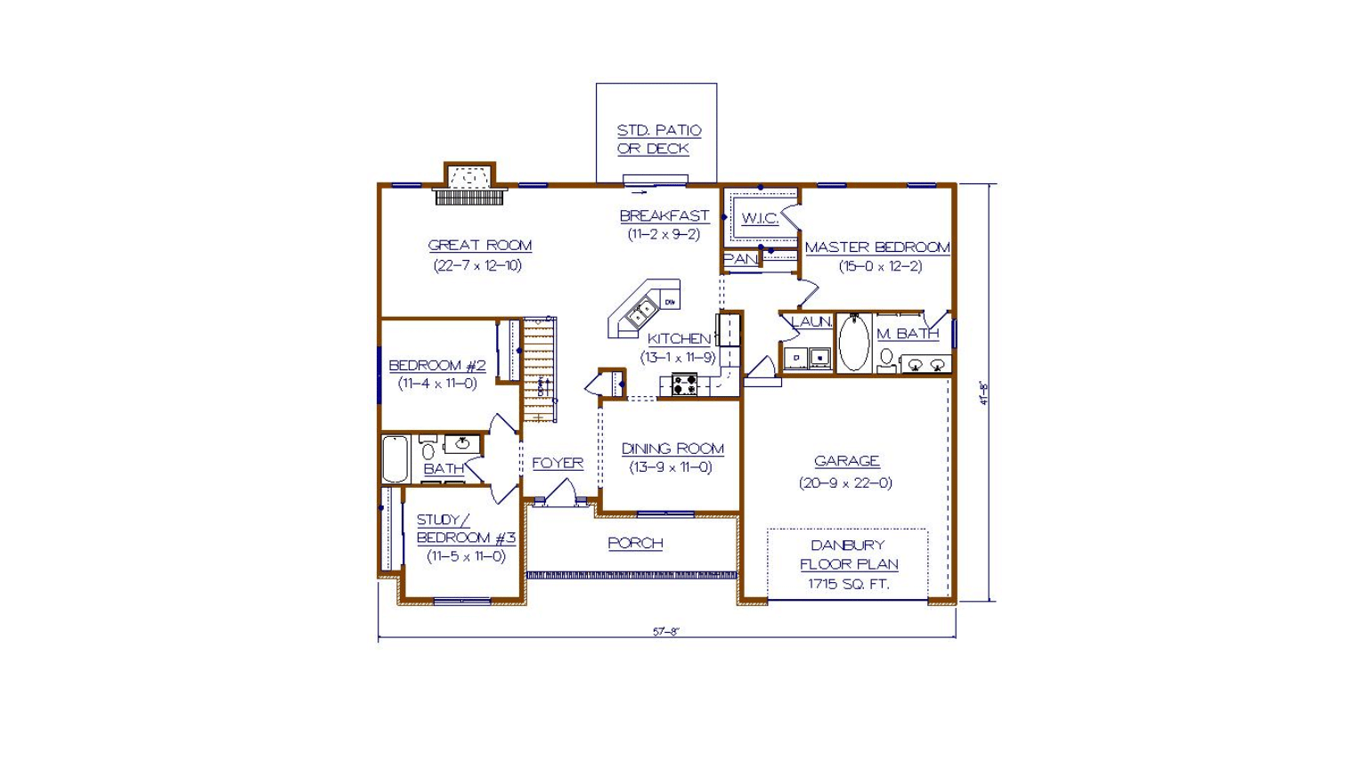 A floor plan of a house on a white background