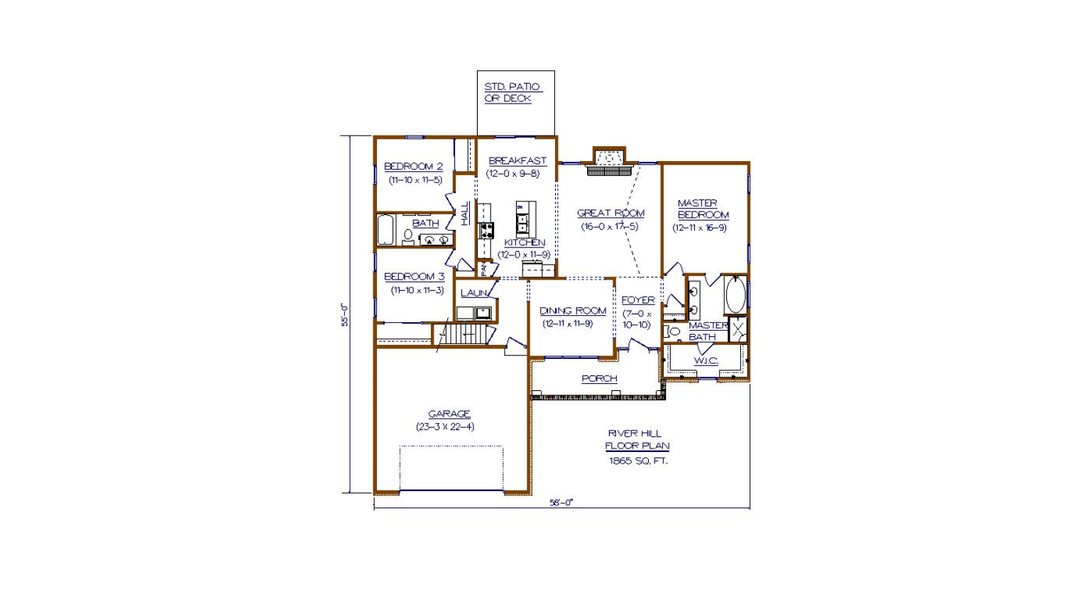 A floor plan of a house on a white background.