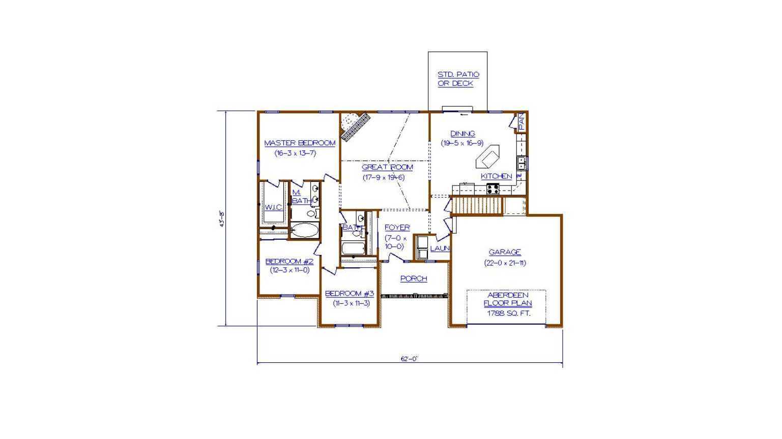A floor plan of a house on a white background