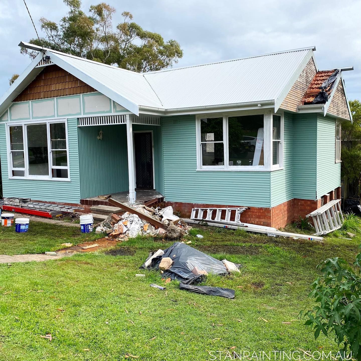 House Exterior Under Renovation — Stan Painting Services In Thornton, NSW