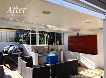 Outdoor Kitchen Area with White Ceiling — Stan Painting Services In Mayfield, NSW