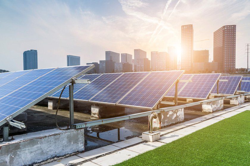 Solar and Modern City Skyline — Solar Installers in Forbes , NSW