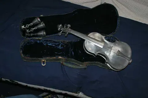 A Small Violin on Bed