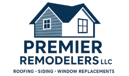 Premier Remodelers LLC logo: Blue house illustration with