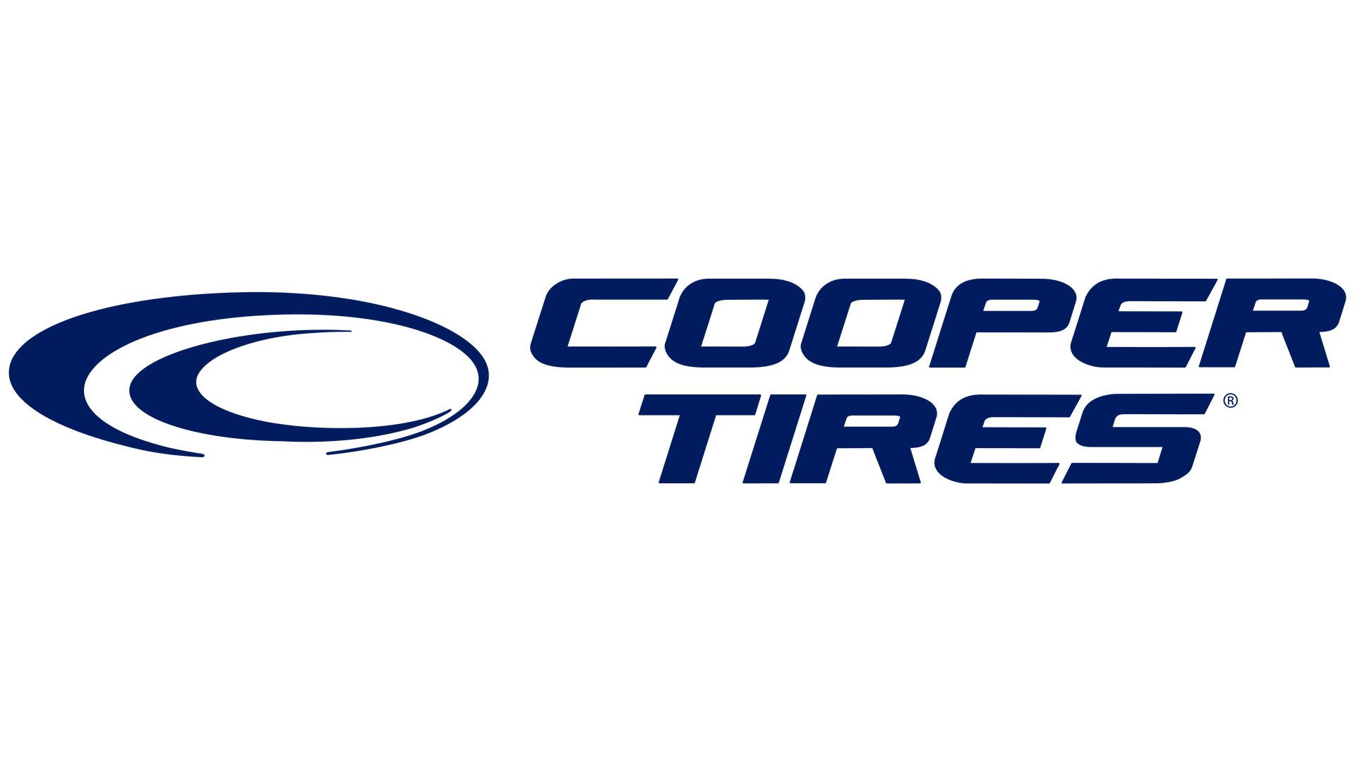 Cooper Tires logo in blue text with stylized blue oval emblem on white background