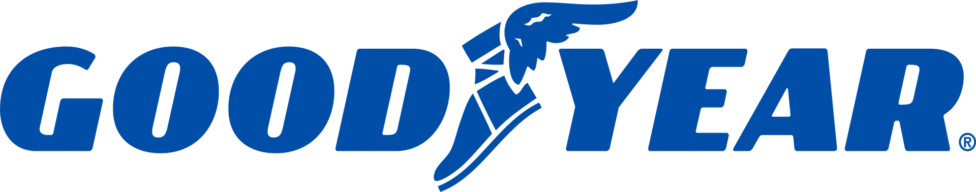 Goodyear logo in blue on white background