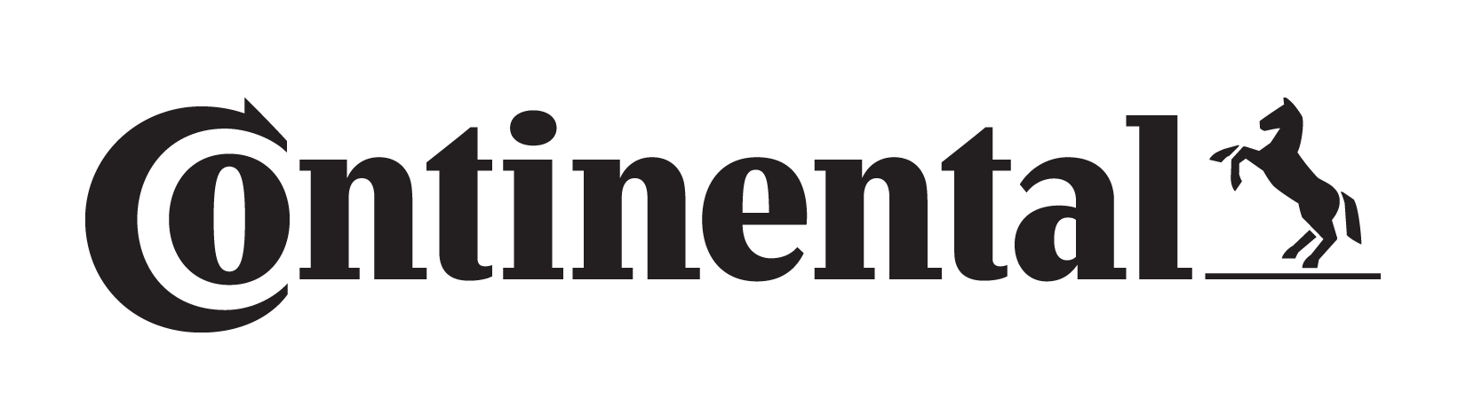 Continental logo in black with a rearing horse icon on a white background