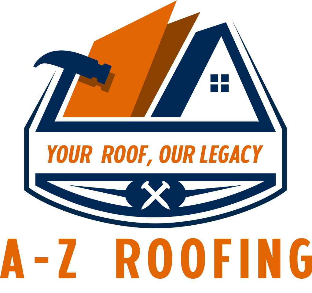 A logo for a company called a-z roofing