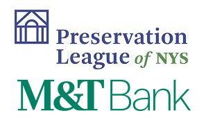 Logos for the Preservation League of NYS and M&T Bank.