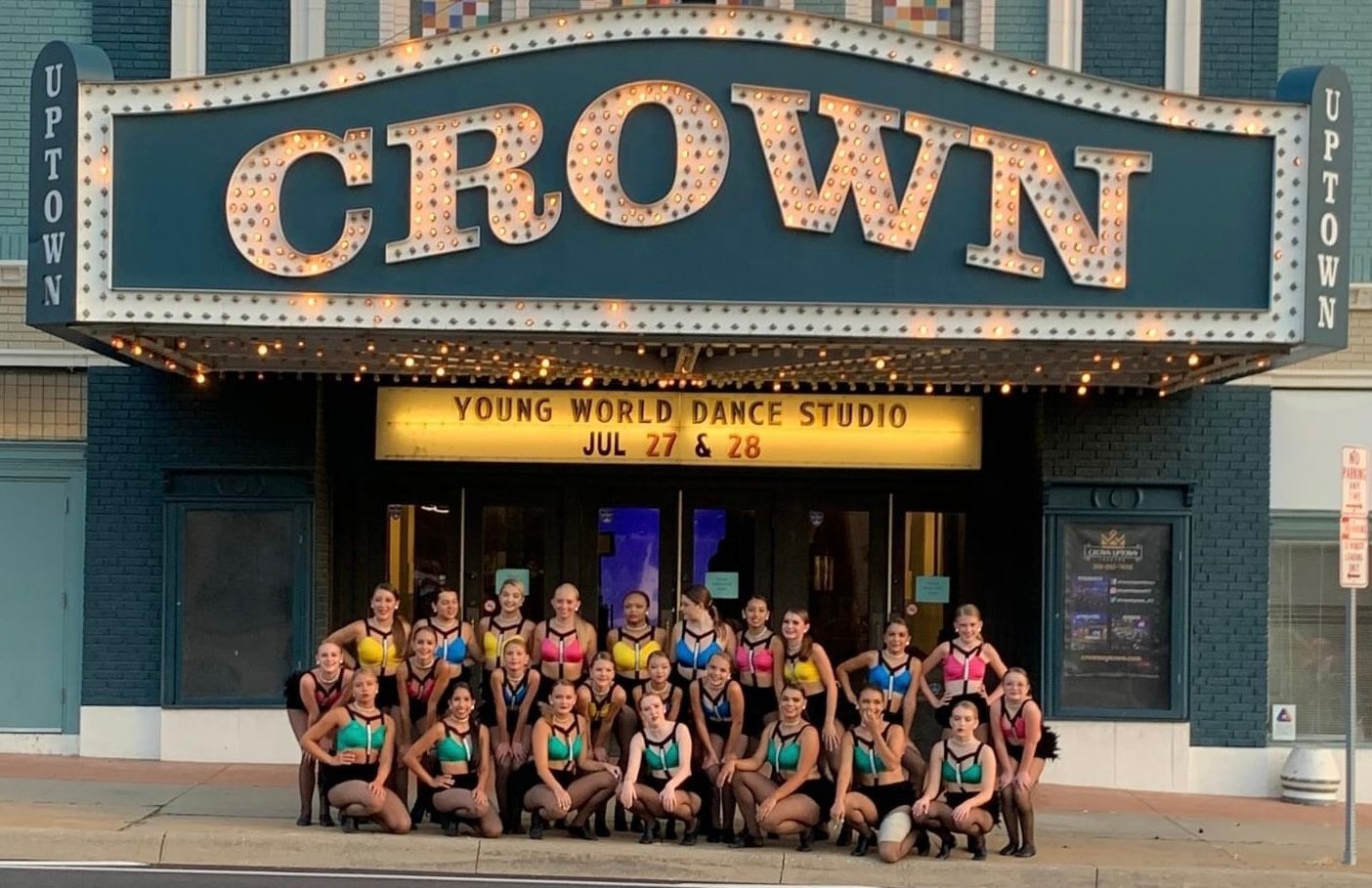 A Group Of Girl Dancers In Front Of A Building — Wichita, KS — Young World Dance Studio