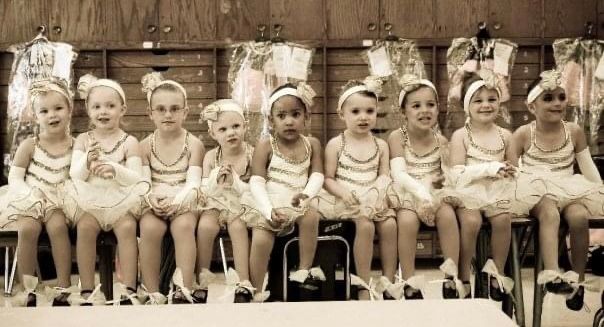 Cute Little Girls In White Dress — Wichita, KS — Young World Dance Studio