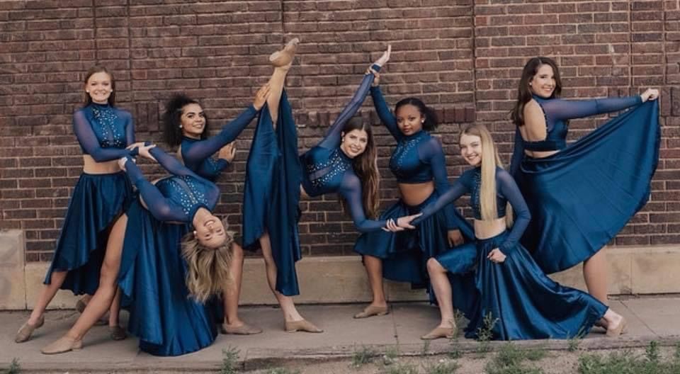 Group Of Girl In Blue Dress — Wichita, KS — Young World Dance Studio