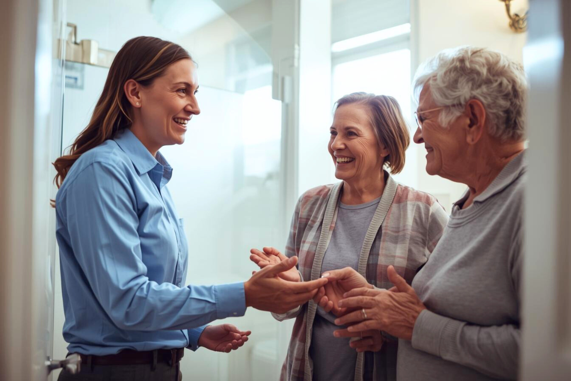 Person installing a kitchen vent hood in white cabinets.