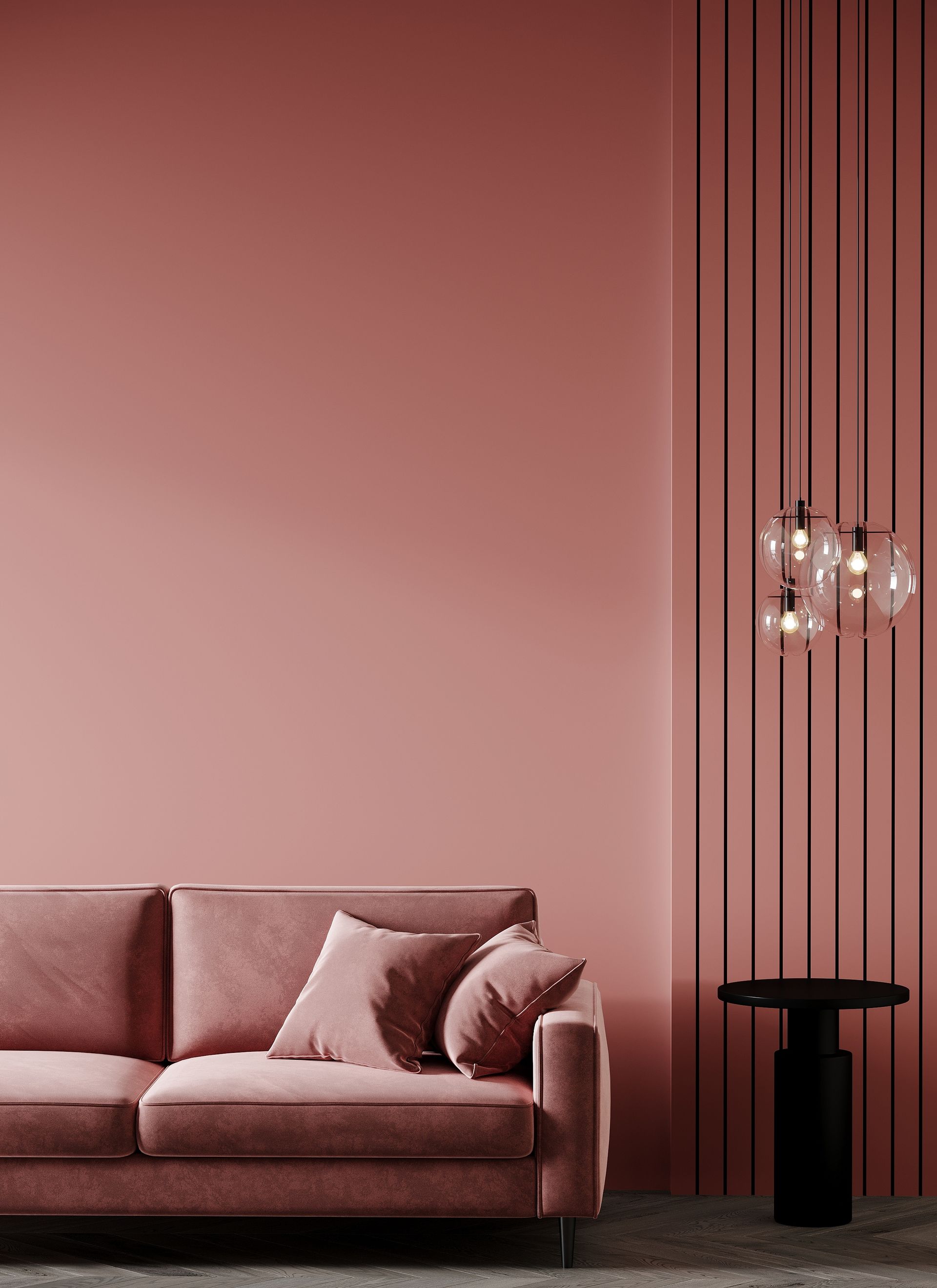 pink accent wall