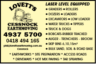 Lovett's Cessnock ad