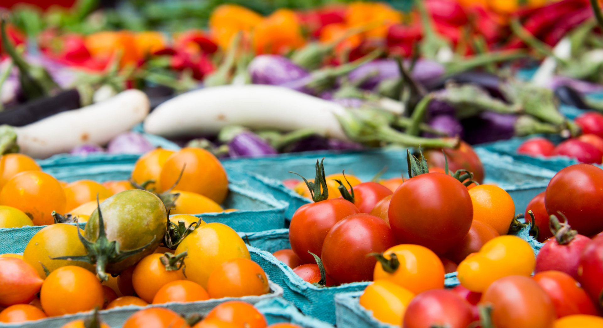 Produce for a farmers market.