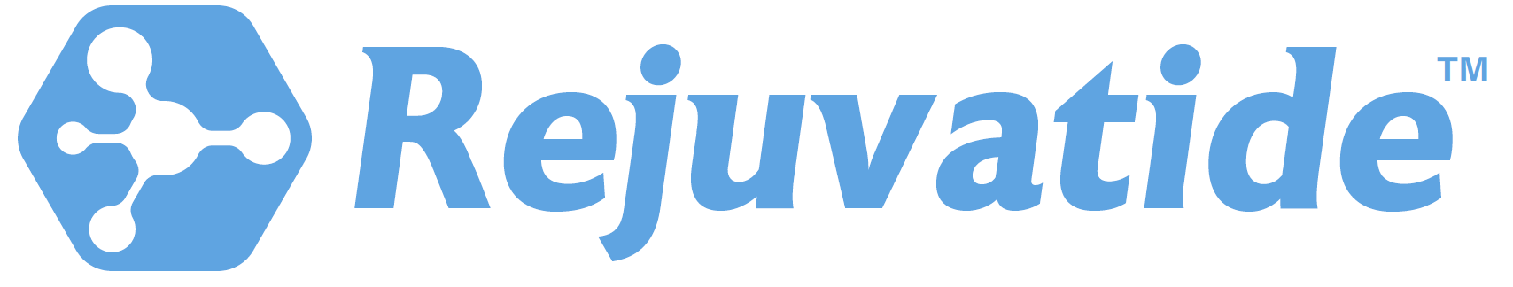 Blue logo with a hexagon shape and 