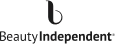 Beauty Independent logo in black text with a stylized lowercase b above it on a white background