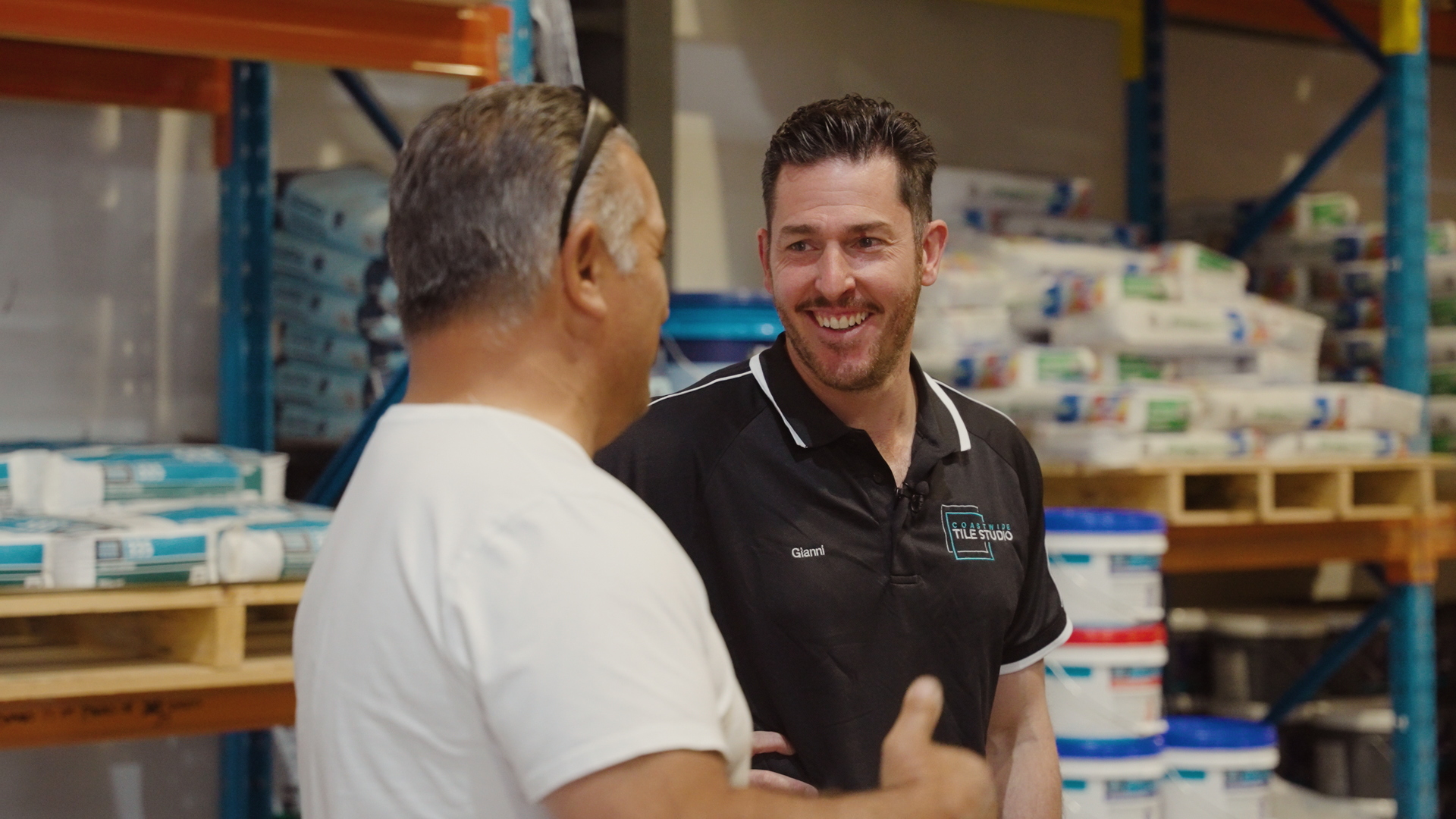A Man Helping A Customer — Coastwide Tile Studio in West Gosford, NSW