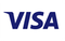 Visa logo in blue text on a white background