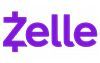 Purple Zelle logo with stylized wordmark and a lightning bolt in the “Z”