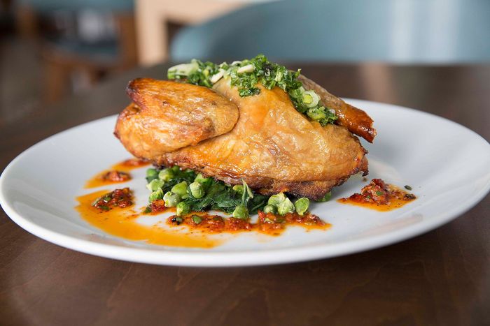 A close up of a plate of food on a table.