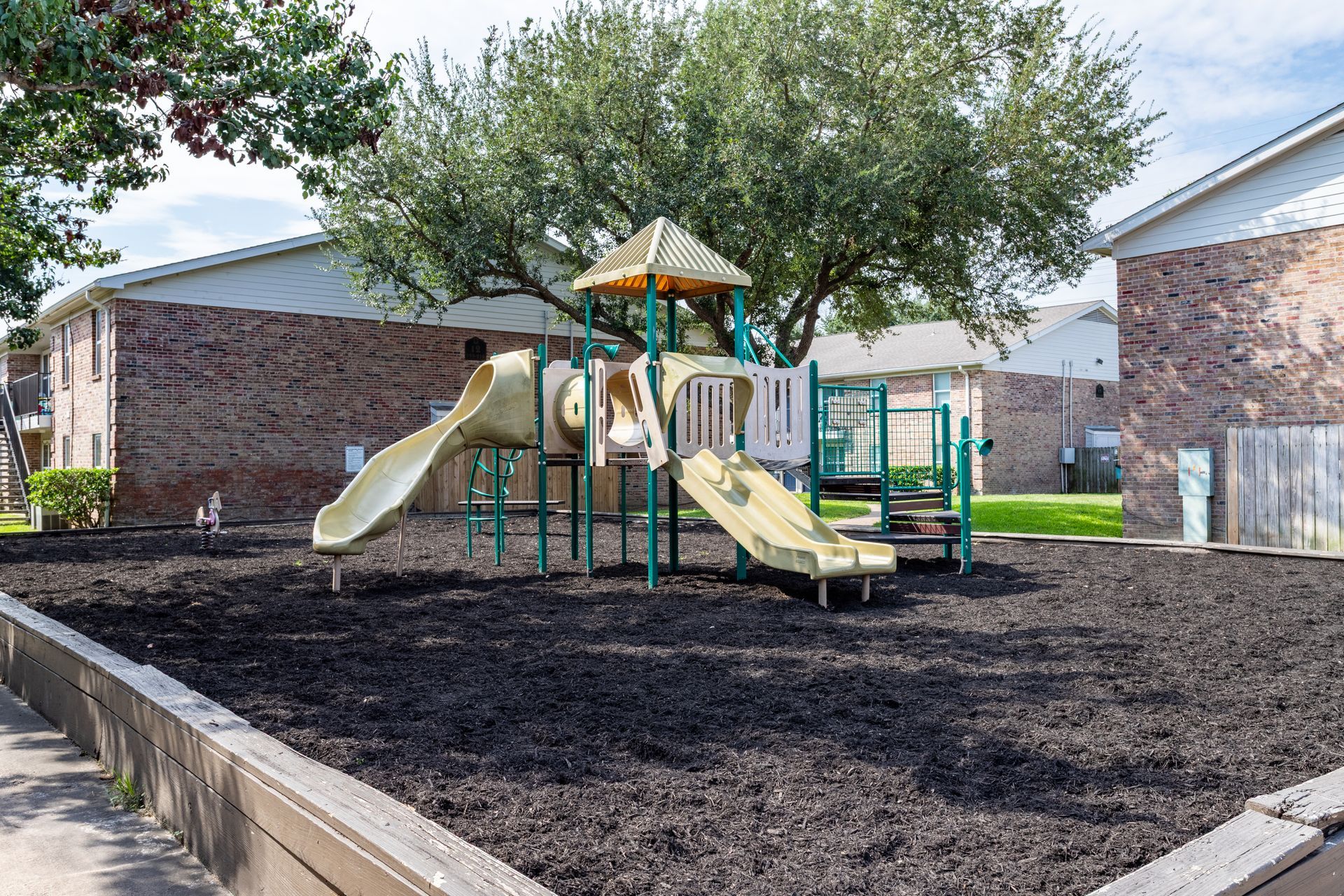 A playground at Baystone Apartments in Webster, TX.