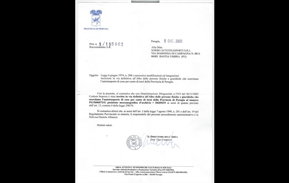 certificazione per il trasporto di merci 1