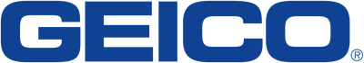 The geico logo is blue and white on a white background.