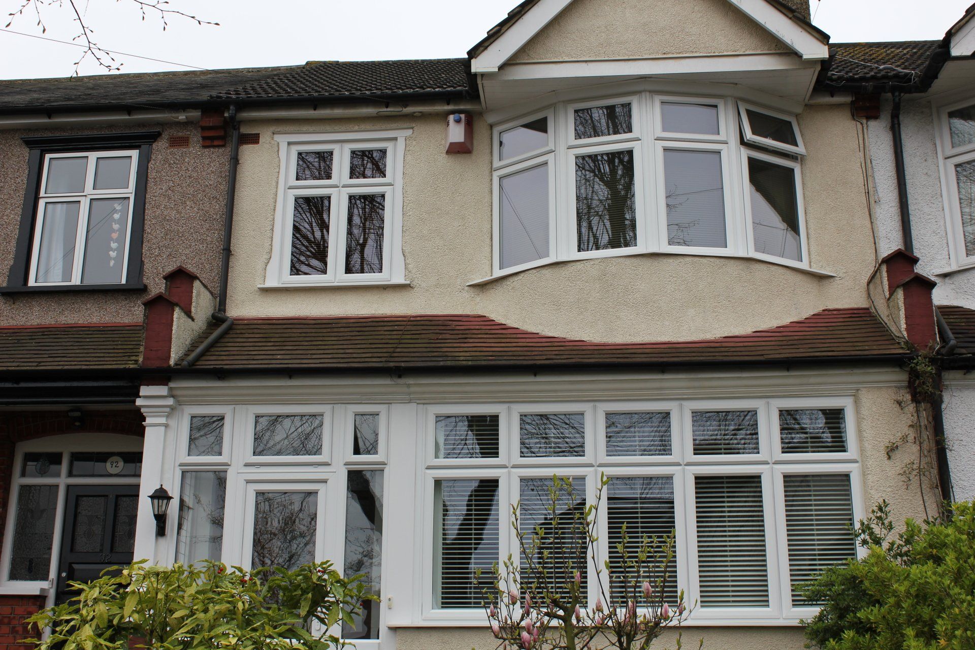PVC doors and windows with white frames