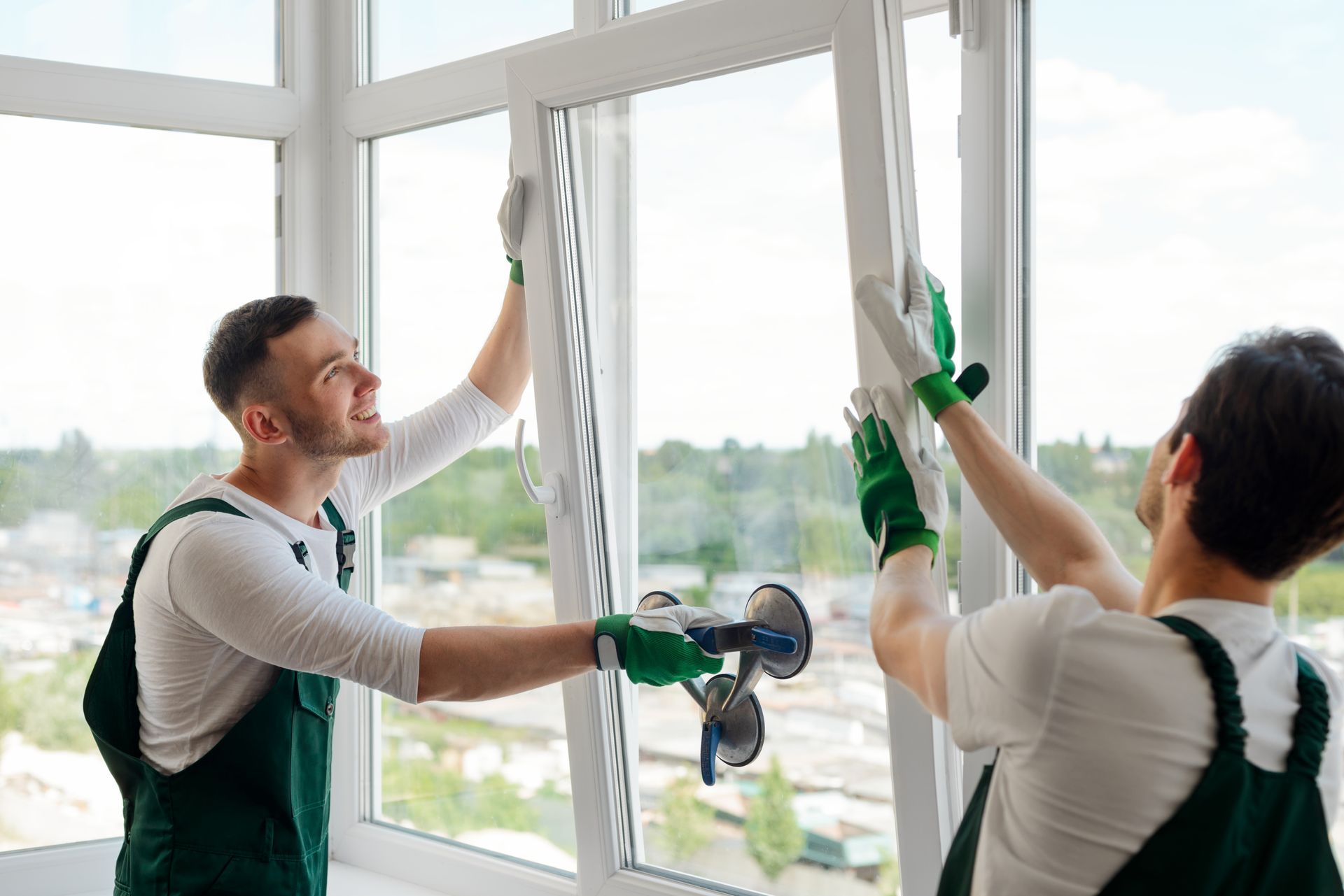 A professional team ensures flawless window installation with precision.