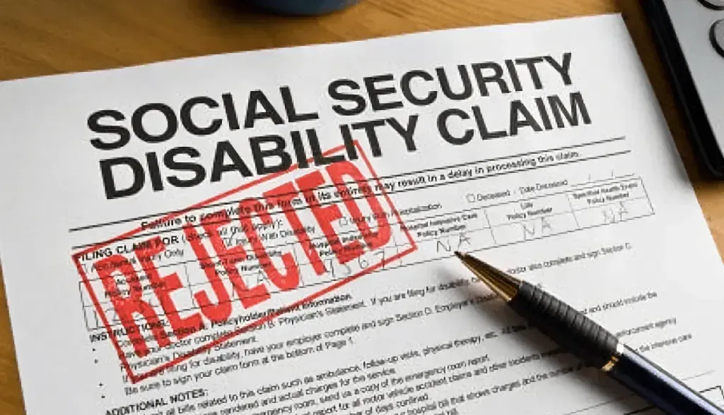 Social Security Disability Claim form stamped 