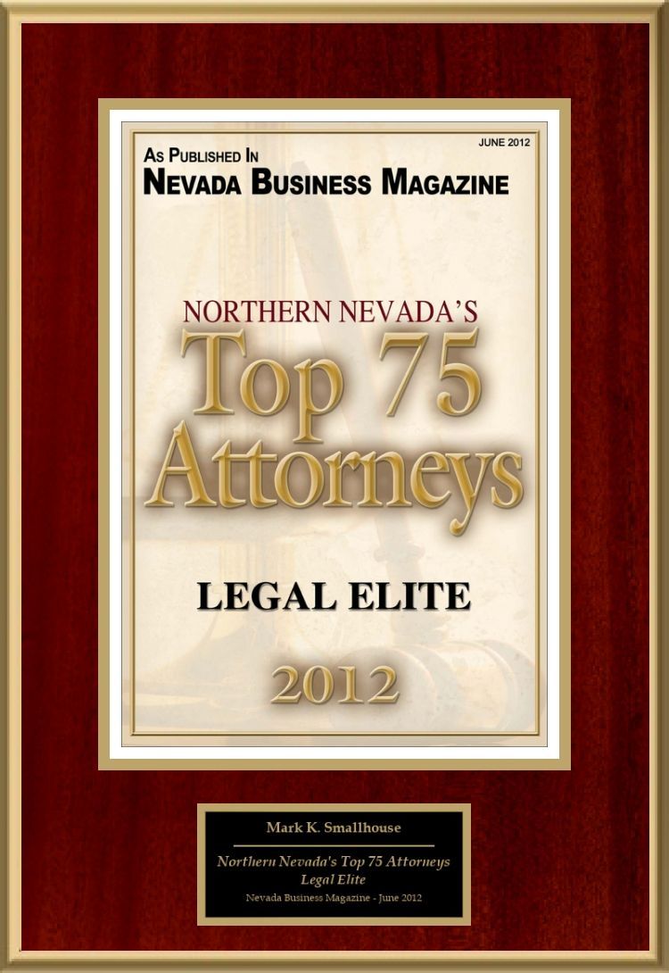 A plaque that says top 75 attorneys legal elite 2012.