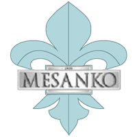 A fleur de lis with the name mesanko on it