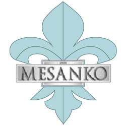 A fleur de lis with the name mesanko on it