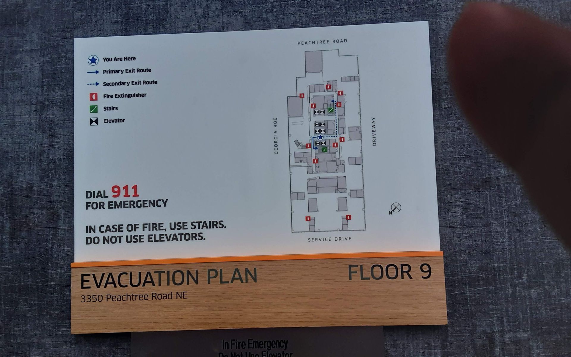 interior sign for wayfinding and evacuation plan