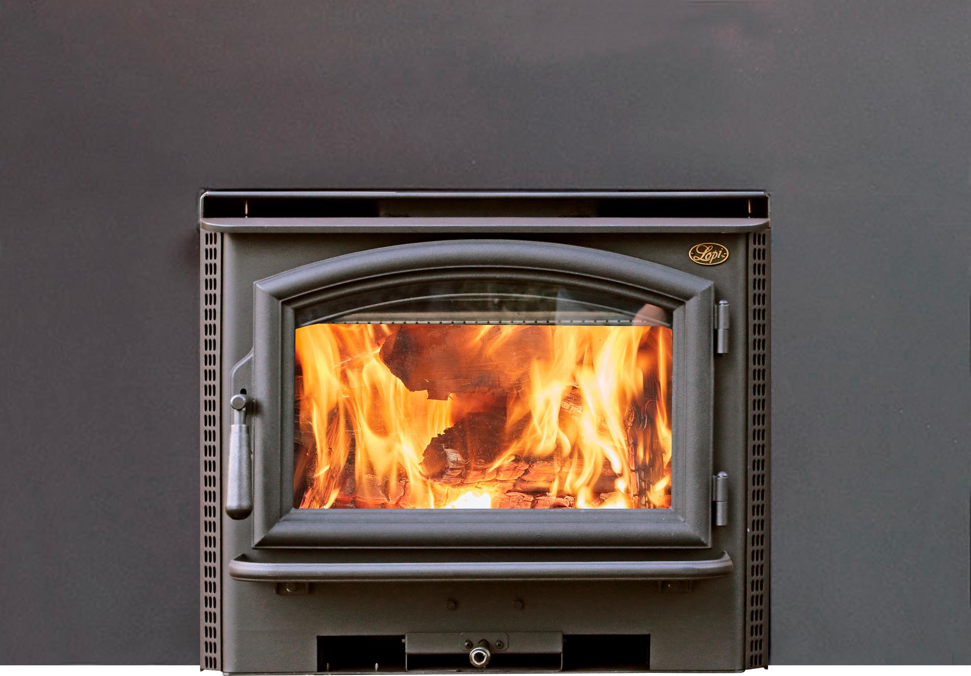 Lopi Inbuilt Flush Wood Heater — Moonah TAS — Hunts Heating