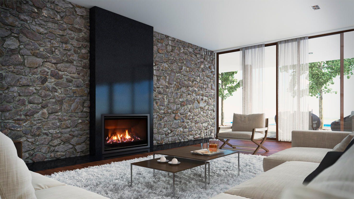 Escea DF960 Slim Black — Moonah TAS — Hunts Heating