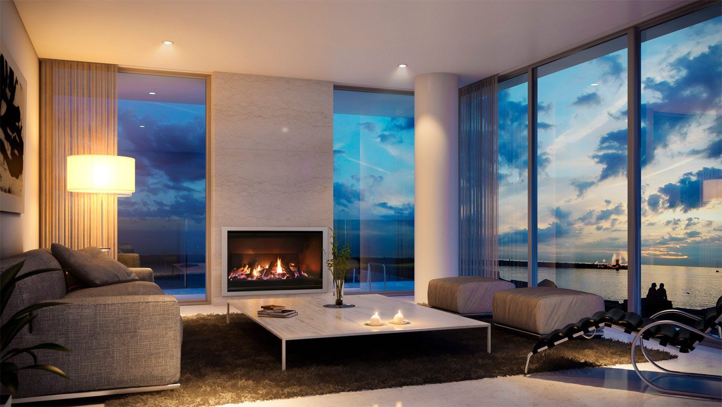 Escea DF960 Slim Silver Logs — Moonah TAS — Hunts Heating