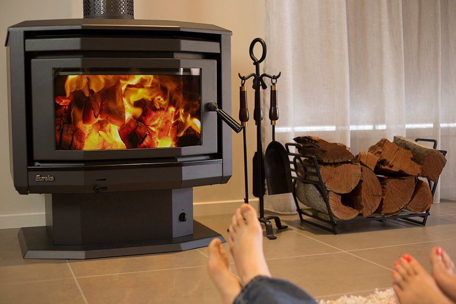 Close Up View of Eureka Mega Wood Heater — Moonah TAS — Hunts Heating