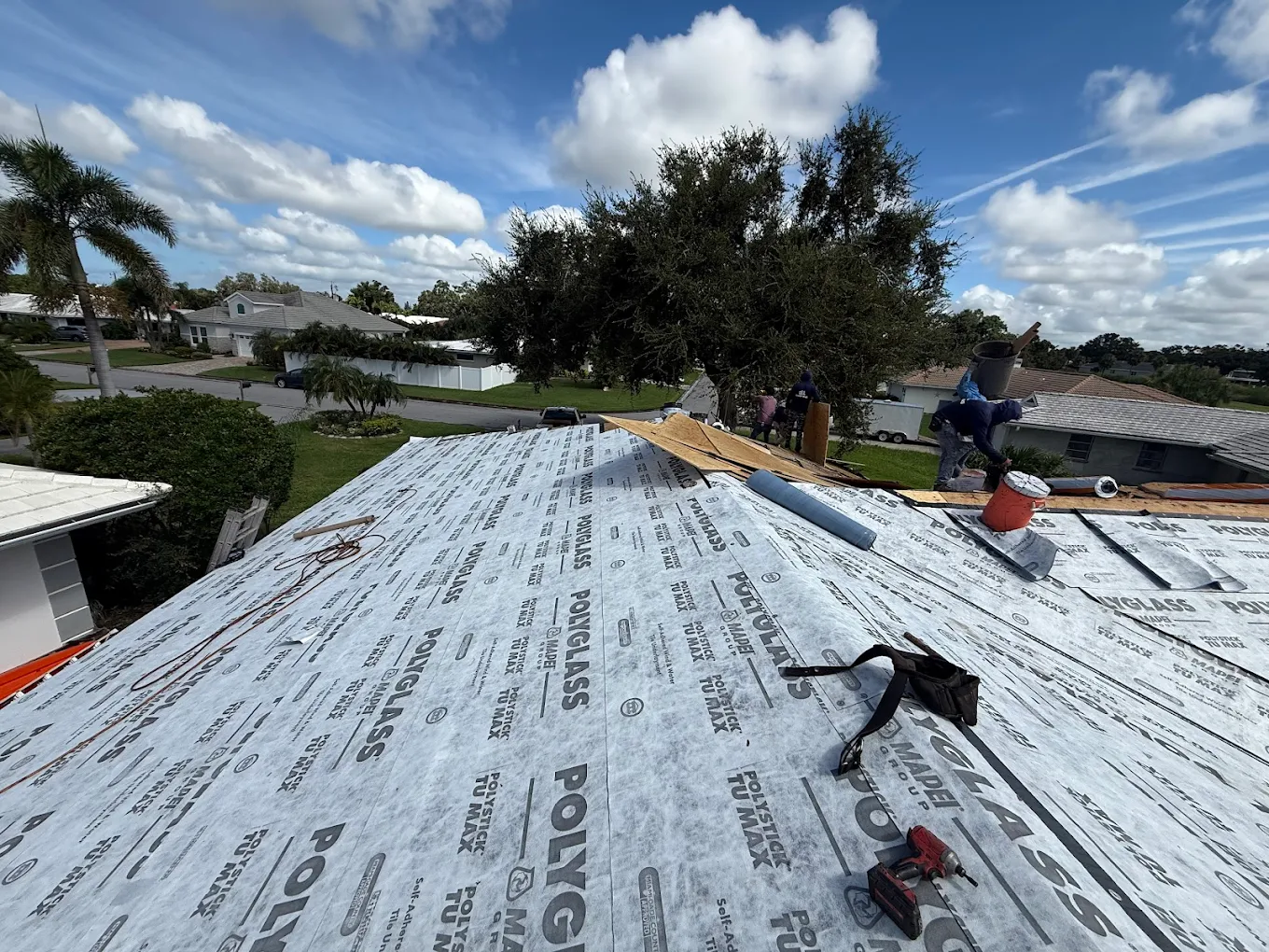 Roof replacement project in Sarasota FL residential home