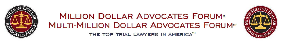 A logo for the million dollar advocates forum