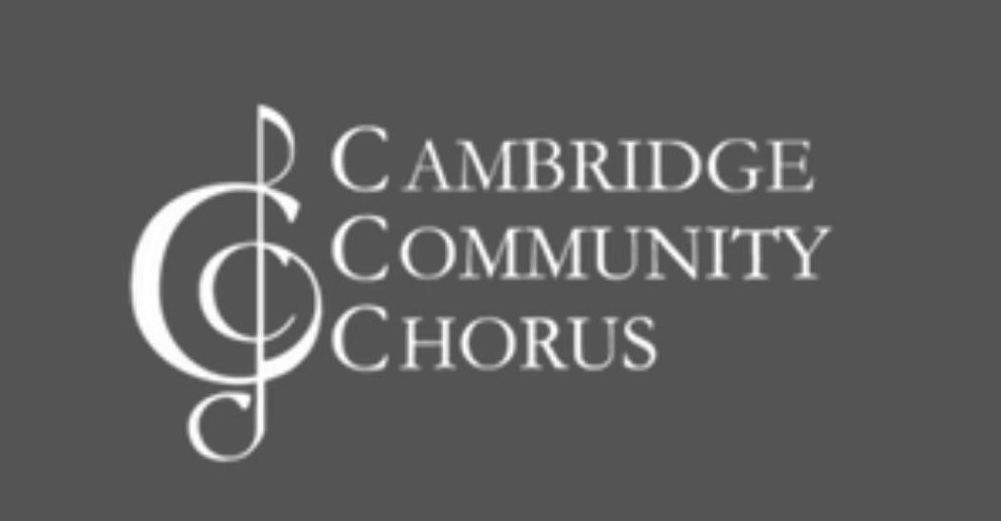 A group of people are singing in the cambridge community chorus