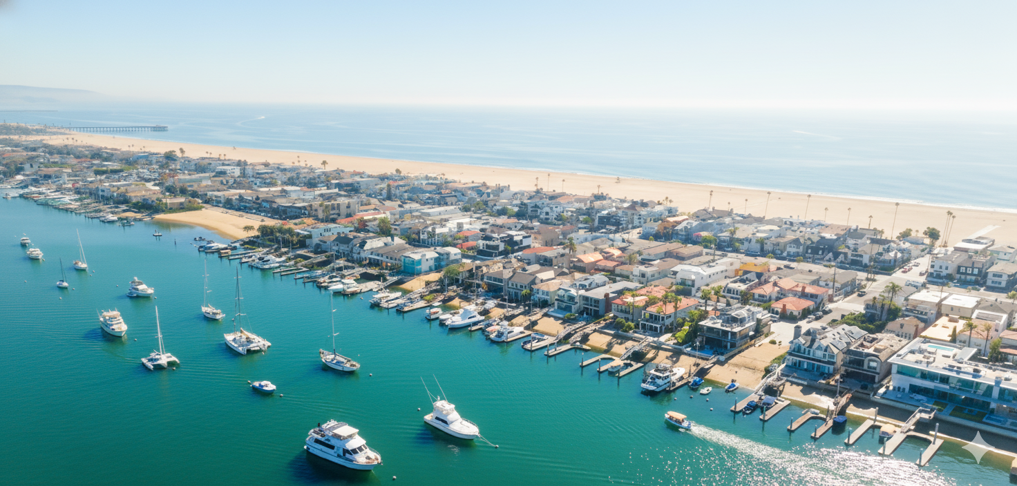 A sailboat is floating on top of a body of water with a city in the background.